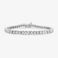 Womens 1 CT. T.W. Lab Grown White Diamond Sterling Silver Inch Tennis Bracelet