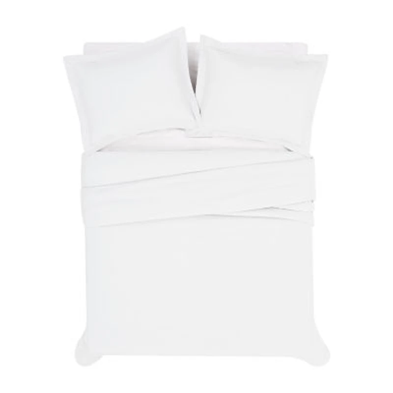 London Fog Garment Wash Solid Duvet Cover Set