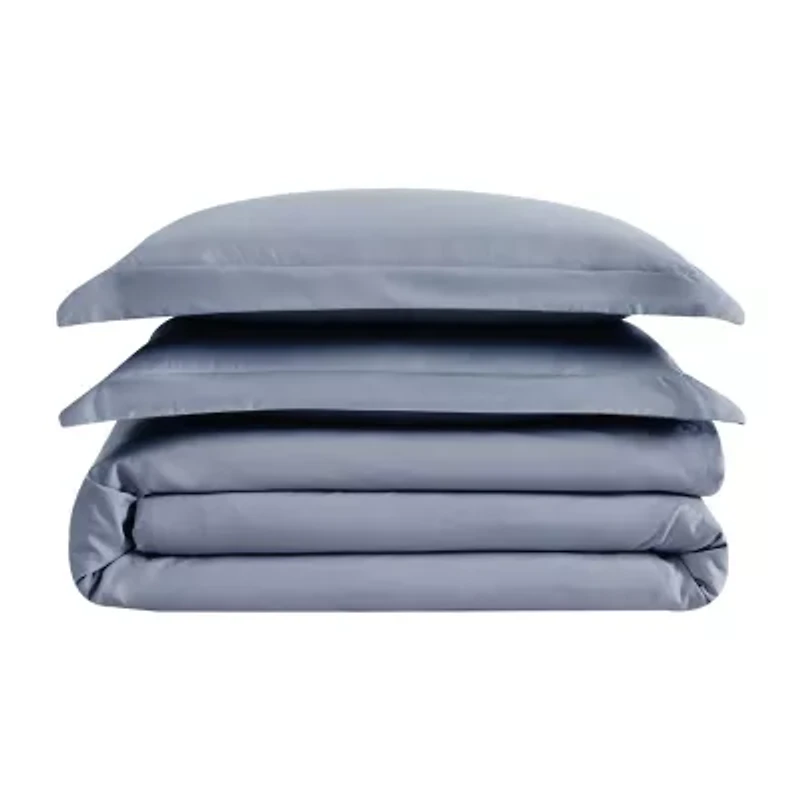 London Fog Garment Wash Solid Duvet Cover Set