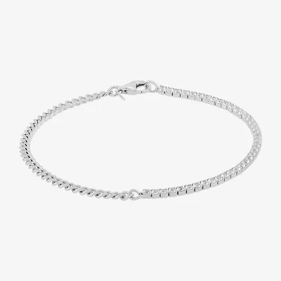 Limited Quantities! Womens Sterling Silver 7.5 Inch Curb Chain Bracelet