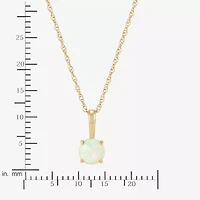 Limited Quantities! Womens Lab Created White Opal 14K Gold Round 18 Inch Pendant Necklace