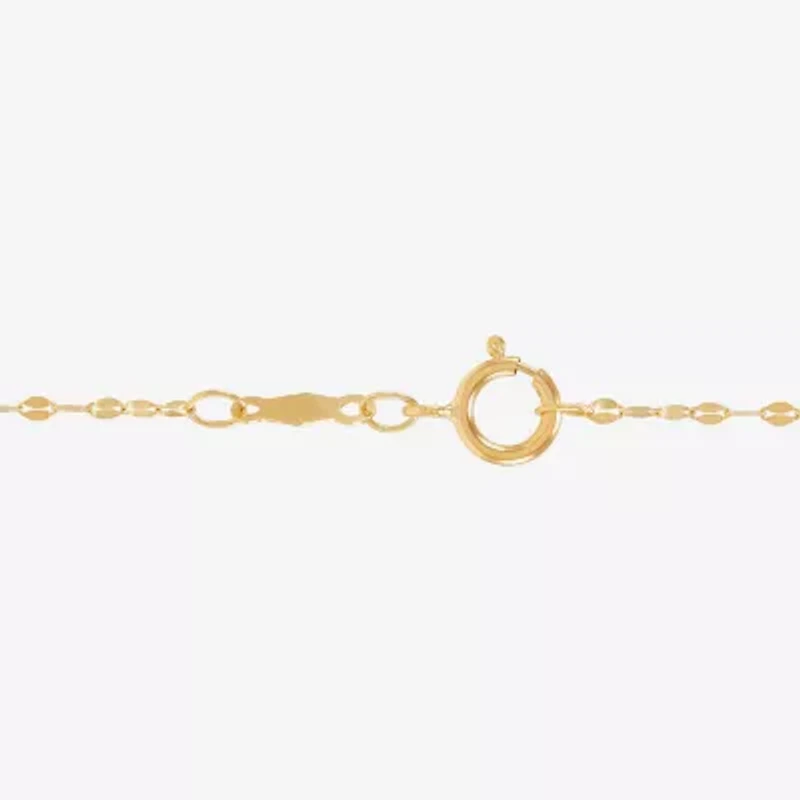 Womens White 10K Gold 17 Inch Y Necklace