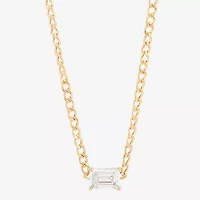 (H-I / Si1-Si2) Womens 1 CT. Lab Grown White Diamond 10K Gold 18 Inch Pendant Necklace