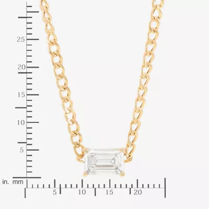 (H-I / Si1-Si2) Womens 1 CT. Lab Grown White Diamond 10K Gold 18 Inch Pendant Necklace