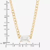 (H-I / Si1-Si2) Womens 1 CT. Lab Grown White Diamond 10K Gold 18 Inch Pendant Necklace