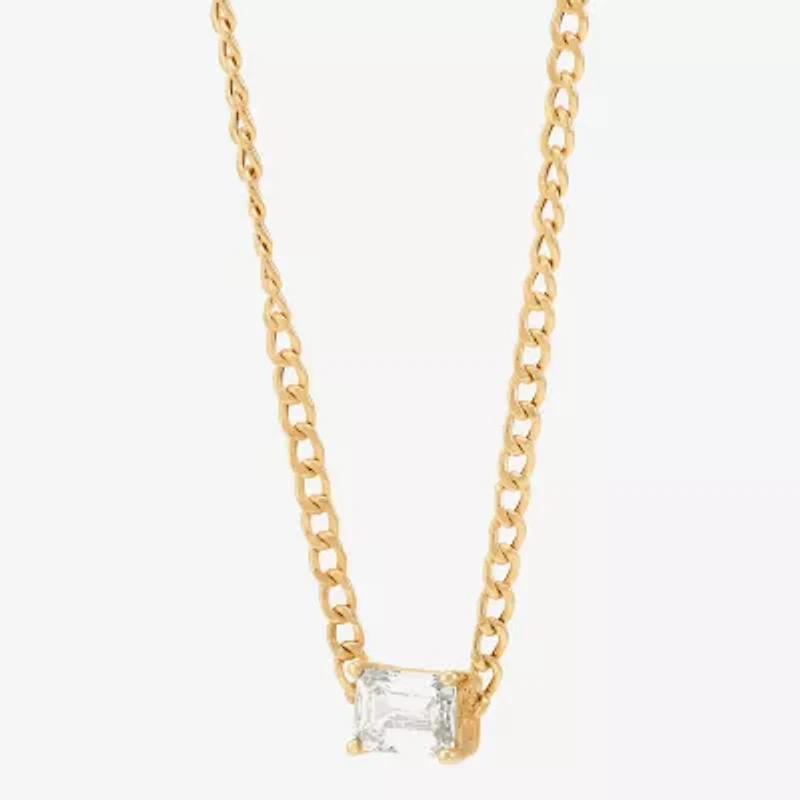 (H-I / Si1-Si2) Womens 1 CT. Lab Grown White Diamond 10K Gold 18 Inch Pendant Necklace