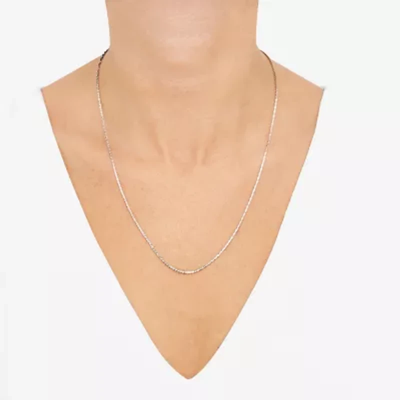 Womens 14K White Gold 22 Inch Link Necklace