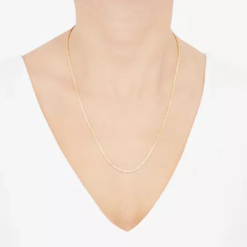 Womens 14K Gold 22 Inch Link Necklace
