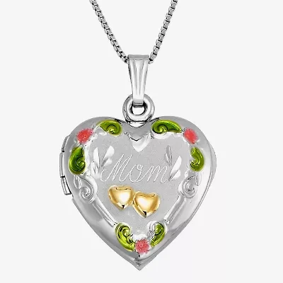 Limited Quantities! "Mom" Womens 14K Gold Over Silver Sterling Silver 18 Inch Locket Necklace