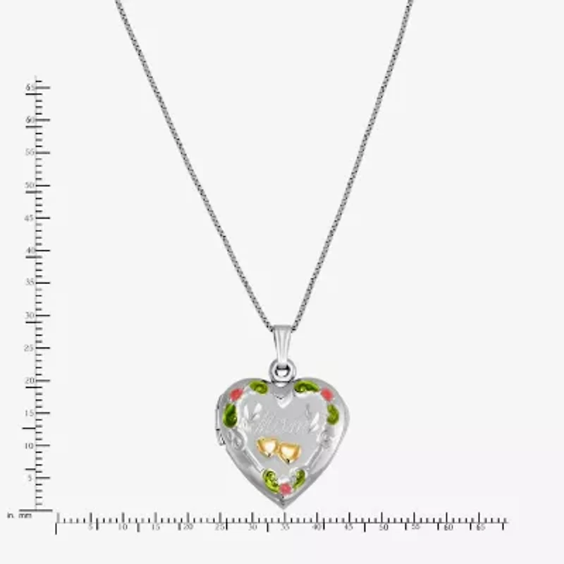 Limited Quantities! "Mom" Womens 14K Gold Over Silver Sterling Silver 18 Inch Locket Necklace