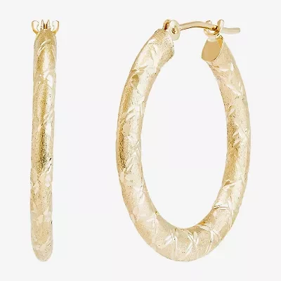 Limited Quantities! Womens 14K Gold 25mm Round Hoop Earrings