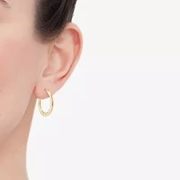Limited Quantities! Womens 14K Gold 25mm Round Hoop Earrings