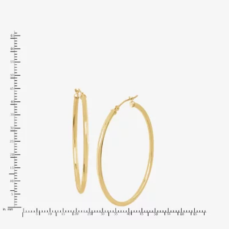 Limited Quantities! Womens 14K Gold 40mm Round Hoop Earrings