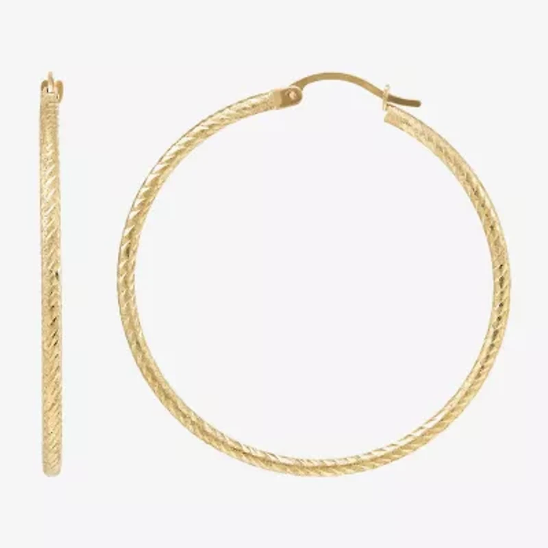Limited Quantities! Womens 14K Gold 40mm Round Hoop Earrings