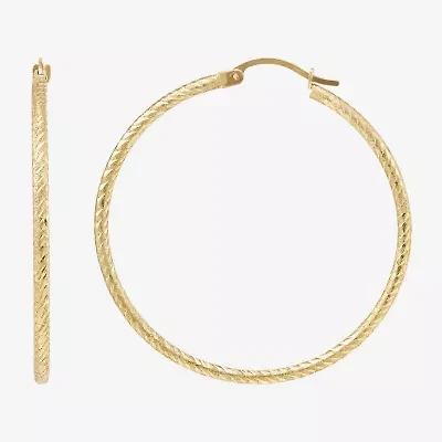 Limited Quantities! Womens 14K Gold 40mm Round Hoop Earrings