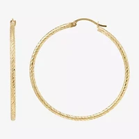 Limited Quantities! Womens 14K Gold 40mm Round Hoop Earrings