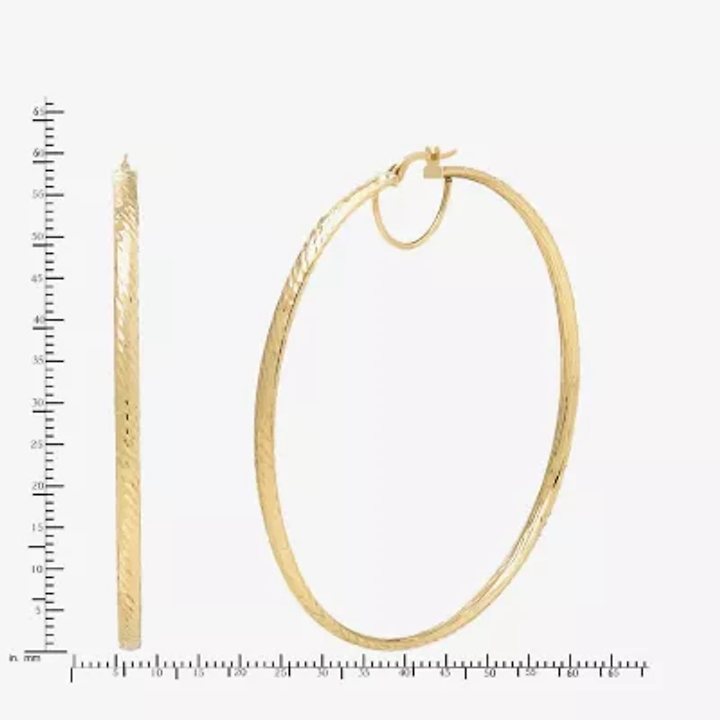 Limited Quantities! Womens 14K Gold 60mm Round Hoop Earrings