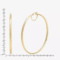 Limited Quantities! Womens 14K Gold 60mm Round Hoop Earrings