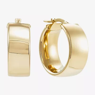 Limited Quantities! Womens 14K Gold 15mm Round Hoop Earrings