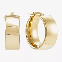 Limited Quantities! Womens 14K Gold 15mm Round Hoop Earrings
