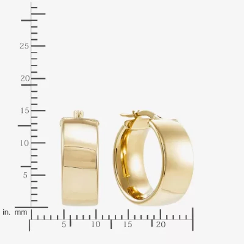 Limited Quantities! Womens 14K Gold 15mm Round Hoop Earrings