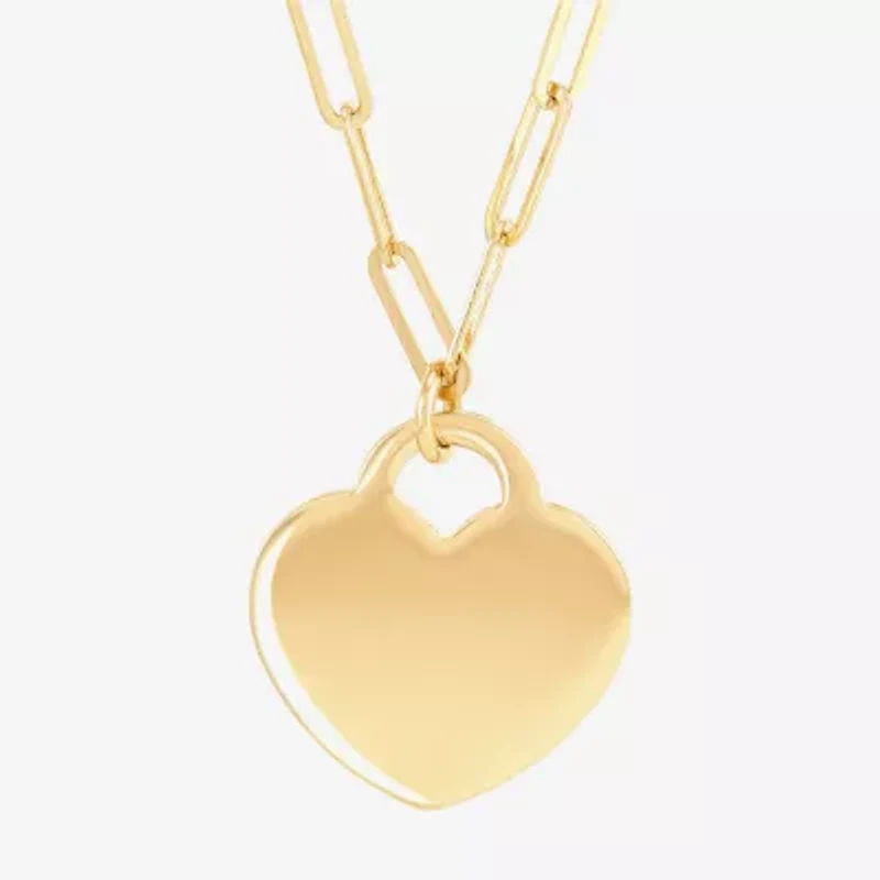 Limited Quantities! Womens 10K Gold Heart / Inch Pendant Necklace