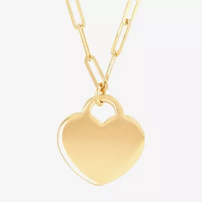 Limited Quantities! Womens 10K Gold Heart 17 1/2 Inch Pendant Necklace