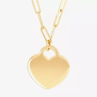 Limited Quantities! Womens 10K Gold Heart / Inch Pendant Necklace