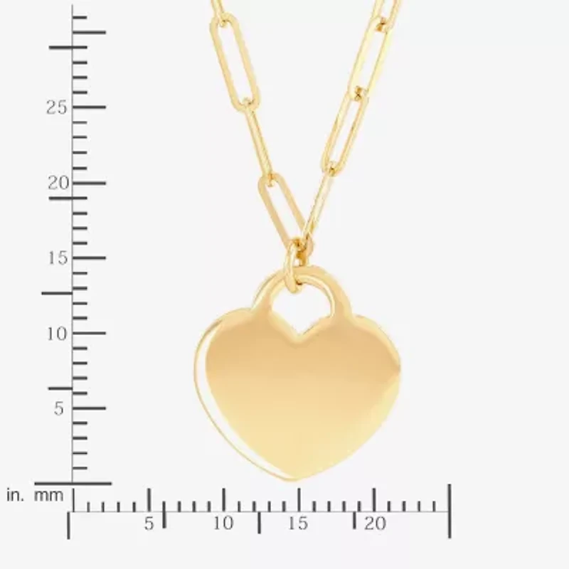 Limited Quantities! Womens 10K Gold Heart / Inch Pendant Necklace