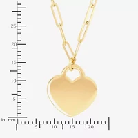 Limited Quantities! Womens 10K Gold Heart / Inch Pendant Necklace