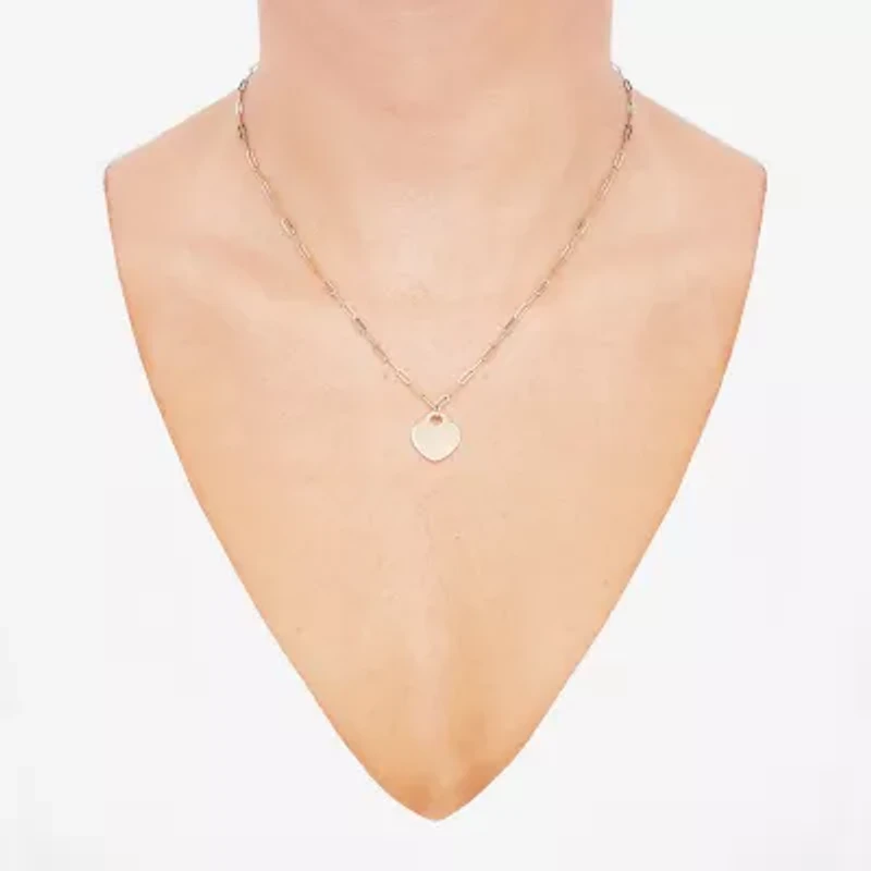 Limited Quantities! Womens 10K Gold Heart / Inch Pendant Necklace