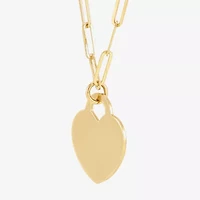 Limited Quantities! Womens 10K Gold Heart / Inch Pendant Necklace