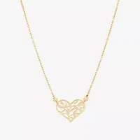 Limited Quantities! Womens 10K Gold Heart / Inch Pendant Necklace