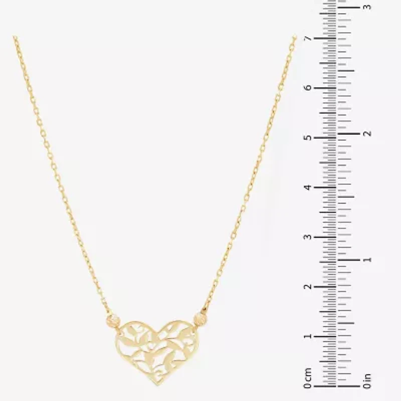 Limited Quantities! Womens 10K Gold Heart / Inch Pendant Necklace