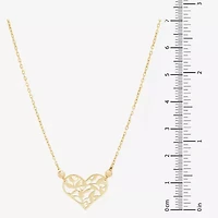 Limited Quantities! Womens 10K Gold Heart / Inch Pendant Necklace