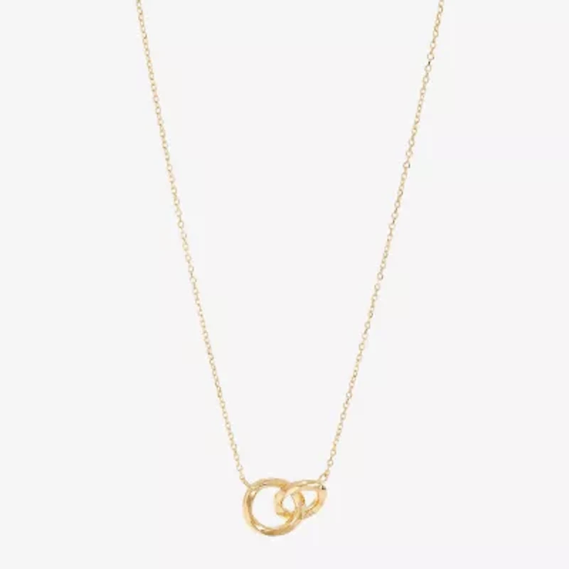 Limited Quantities! Womens 14K Gold Circle 18 Inch Pendant Necklace