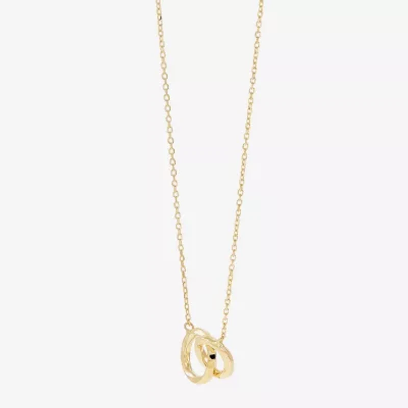 Limited Quantities! Womens 14K Gold Circle 18 Inch Pendant Necklace