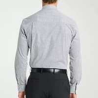 Nick Graham Mens Spread Collar Long Sleeve Shirt + Tie Set Fitted