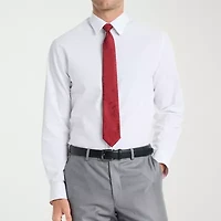 Nick Graham Mens Spread Collar Long Sleeve Shirt + Tie Set Fitted