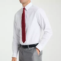 Nick Graham Mens Spread Collar Long Sleeve Shirt + Tie Set Fitted