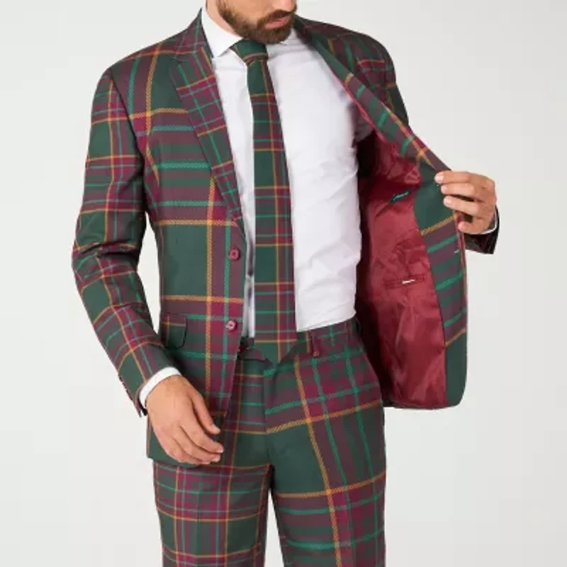OppoSuits Mens Christmas Mixed Mesh 3-pc Suit