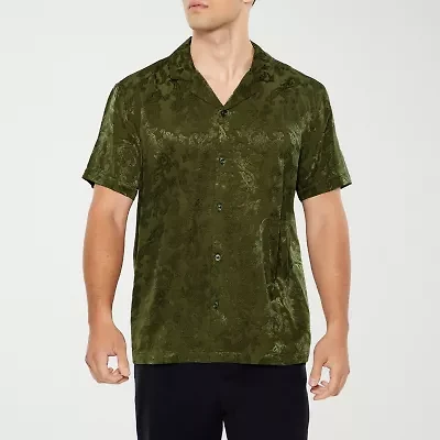 Forever 21 Mens Short Sleeve Paisley Button-Down Shirt