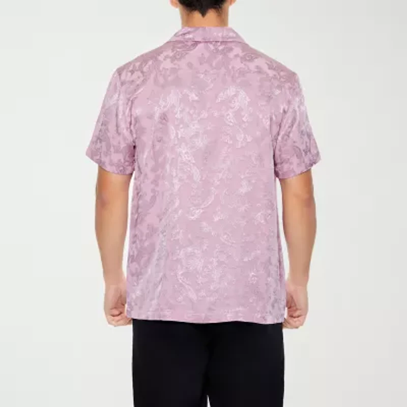 Forever 21 Mens Short Sleeve Paisley Button-Down Shirt