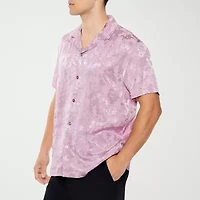 Forever 21 Mens Short Sleeve Paisley Button-Down Shirt
