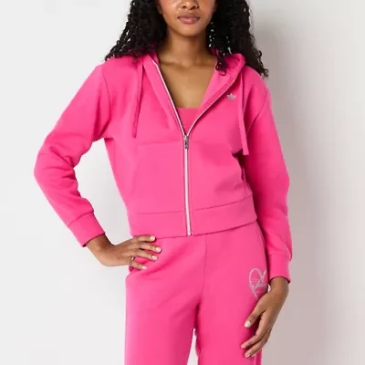 Juicy By Juicy Couture Womens Long Sleeve Fleece Zipper Juniors Hoodie