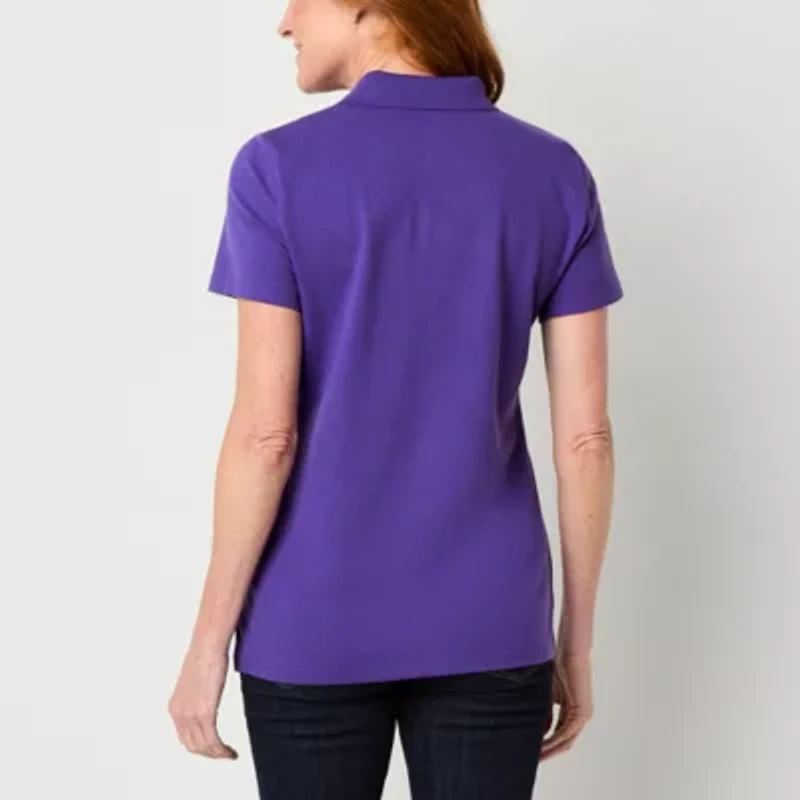 St. John's Bay Womens Short Sleeve Polo Shirt
