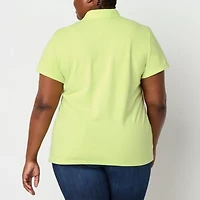 St. John's Bay Plus Womens Short Sleeve Polo Shirt