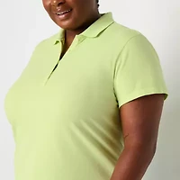 St. John's Bay Plus Womens Short Sleeve Polo Shirt