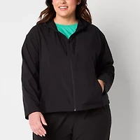Xersion Womens Plus FeatherLite Woven Lightweight Windbreaker