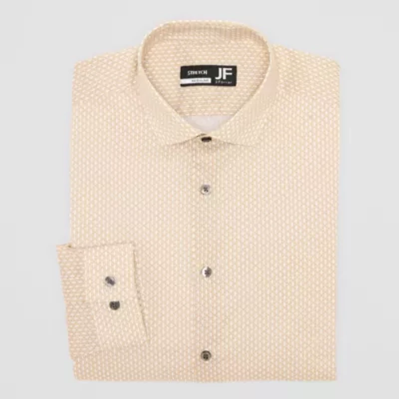 J. Ferrar Ultra Comfort Mens Regular Fit Stretch Fabric Wrinkle Free Long Sleeve Dress Shirt